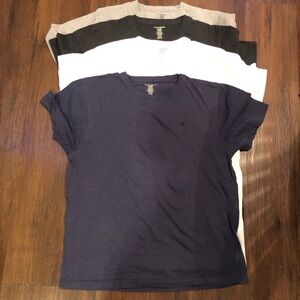 Men’s Lucky Brand set of 4  cotton T-Shirts sleepwear white gray blue gray EUC